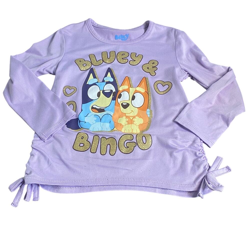 Bluey light purple Bluey Bingo heart graphic long sleeve shirt‎ SIZE 2T